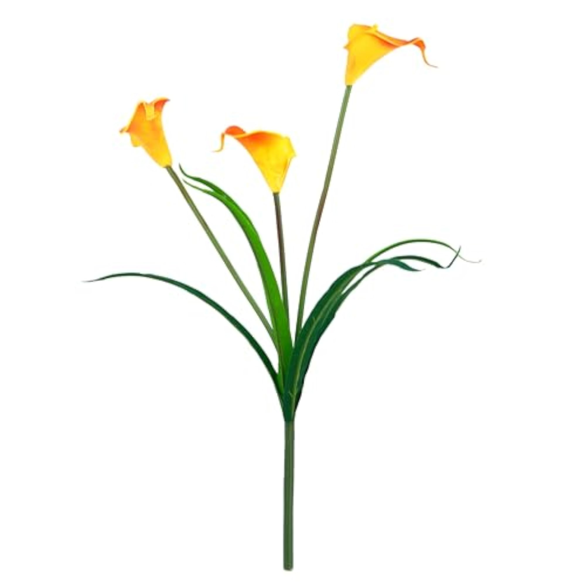 Artificial Three Headed Calla Lilly Bouquet, Orange