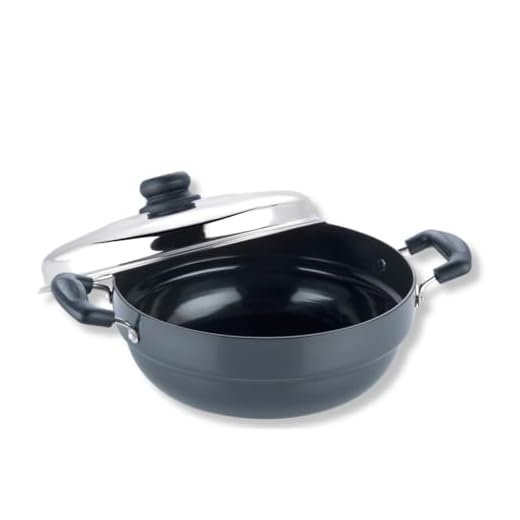 Vinod Hard Anodized 6 pcs Multi Kadai (Induction Friendly) with stainless steel lid, 2 idli plates, 2 dhokla plates and 1 patra plate