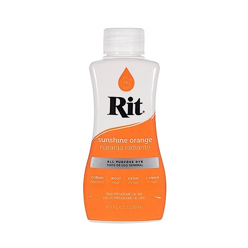 Rit Dye 8 Oz. Liquid Fabric Dye for Clothing Dcor and Crafts Sunshine Orange (1 Pack)