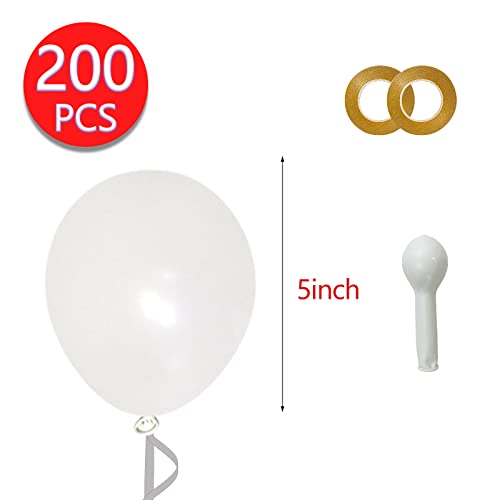 Image of ASIYUHY 200pcs White Balloons 5 Inch Matte White Latex Balloons