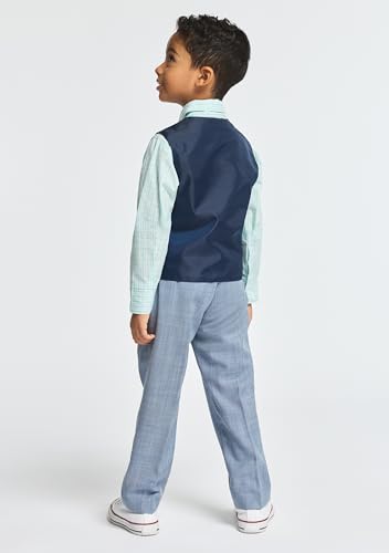 Image of IZOD Boys' 4-piece Formal Dress Up Suit Set, Vest, Pants, Collared Shirt, and Tie