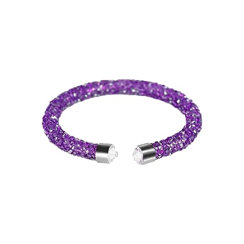 COLORFUL BLING Adjustable Glitter Rhinestone Bangle Sparkly Crystal Wedding Bridal Statement Bracelet Jewelry for Women