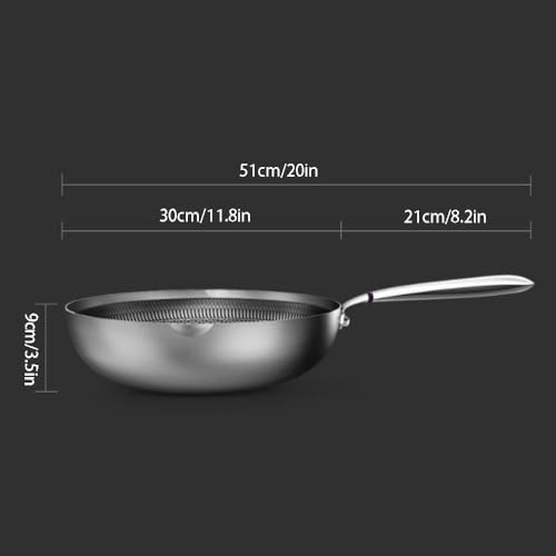 Wok de acero inoxidable antiadherente con tapa y mango ergonómico miniatura 4