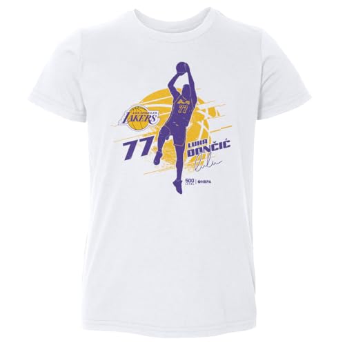 500 LEVEL Luka Doncic Los Angeles Lakers Toddler Shirt - Luka Doncic Los Angeles Lakers Silhouette (White, 4T)