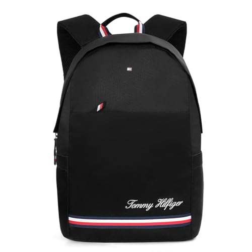 Image of Tommy Hilfiger Laptop Backpack Emett | Backpack for School, College and work | Water-Resistant | Fits 14-inch Laptop with Multi-Organiser | Trolley Holder | 21L Capacity