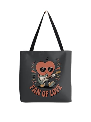 Sac fourre-tout cœur de rockeur guitare cadeau idéal fan de rock