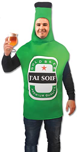Tralala Fêtes© – Déguisement Adulte Bouteille de Bière – Costume Rigolo & Humoristique pour Anniversaire / Halloween / EVG / Carnaval / Soirées Déguisées – Drôle & Original