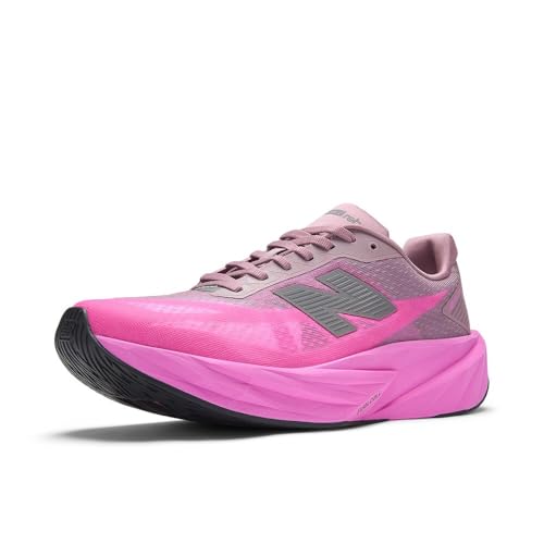 New Balance Men's FuelCell Rebel V5 Running Shoe, Pink Heat/Rosewood, 12