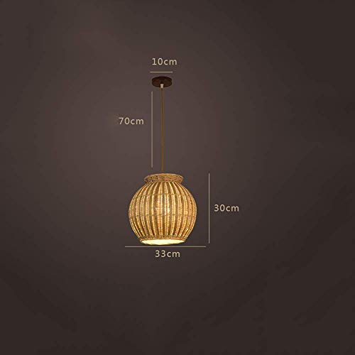Lámpara Colgante Retro de bambú con base E27 para iluminación interior 4