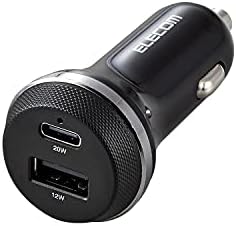 エレコム(ELECOM) カーチャージャー シガーソケット 合計32W ( USB PD対応 ) Type-C×1 / Type-A×1 ブラック MPA-CCPD08BK