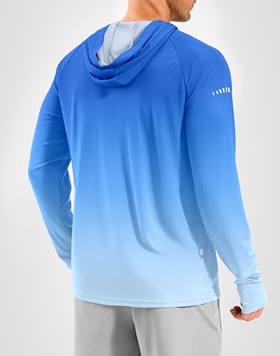 Image of Men's Sun Protection Hoodie Shirts Long Sleeve UPF 50+ Swim Shirts for Men Rash Guard Fishing Shirt Quick Dry
