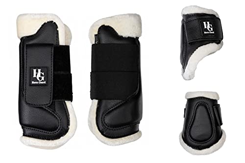 Bottes de protection Horseguard antérieures noires à fourrure douce S