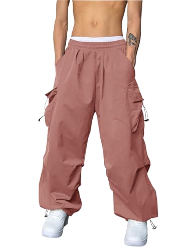 Image of GRECIILOOKS Men's Regular Fit Low Rise Cargos Trousers | Baggy Cargo Pants for Man | Loose Fit | Treck Pent with Multiple Pockets (Available in Plus Size)
