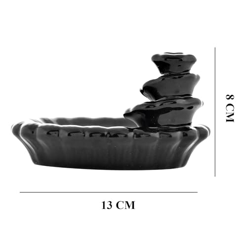 Image of Ceramic Backflow Smoke Fountain Incense Holder for Home Decor Gifts with 20 Smoke Cones by Craftam