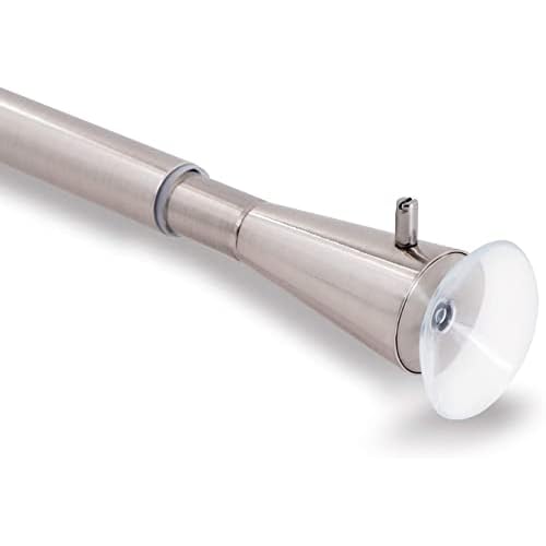 Gcurtain Shower Curtain Pole No Drilling, Spring Tension Pole, 34-56 Inch, 3/4 Inch Diameter, Suction Cup on Either End, 1PCS, Brushed Nickel 86cm-142