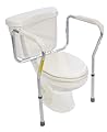 Essential Medical Supply Adjustable Toilet Safety Rails with Handles - Sturdy and Secure Toilet Frame for Elderly and Seniors - Will Support Up to 250lb for Additional Support and Safety