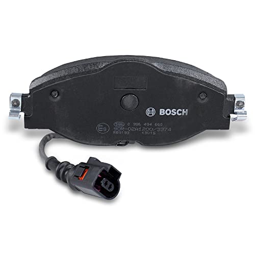 Bosch BP1505 - Auto Bremsbeläge vorne - Bosch-Qualität - für leises Bremsen mit wenig Staub - ECE-R90 zertifiziert - kupferfrei - 1 Set mit 4 Bremsbelägen - Mit Zubehör