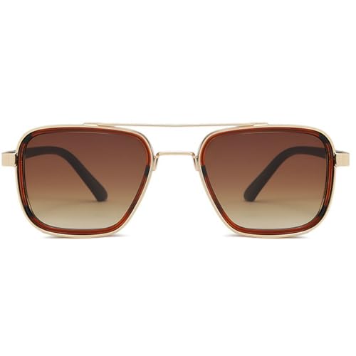 Square Sunglasses Women Vintage Trendy Metal Pilot Sunglasses Men Punk Driving Sun Glasses UV400