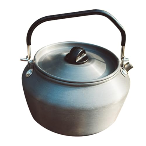 Mikikit Outdoor Kettle Pot Boiling Teapot 1.5l Full Capacity, Stainless Steel and Aluminum Alloy 1.2l Rated Capacity for Tea and Hot Drinks