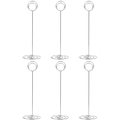 Image of 10 Pack 8.75 inch Tall Table Number Holders Place Card Holder Table Picture Holder Wire Photo Holder Clips Picture Memo Note Photo Stand (Silver)