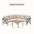 MELLCOM 6 Pieces Patio Furniture Sets, L-Shaped Patio Conversation Sets Metal Outdoor Sectional Sofa with Fauxwood Coffee Table & 6.5" Olefin Cushions for Backyard, Garden, Poolside