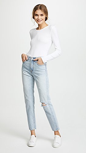Image of Splendid 1x1 Rib Classic Long Sleeve Crew Neck Tee