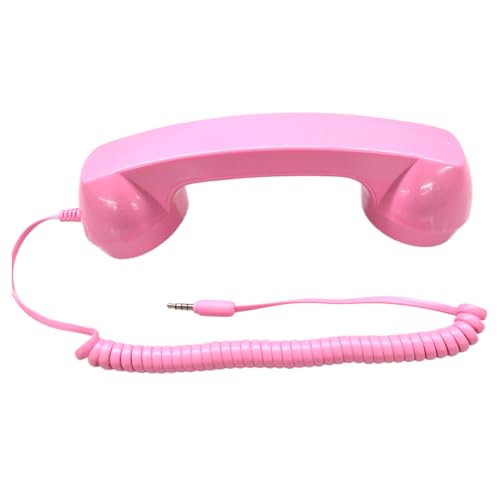 Auricular de teléfono retro adaptable con cable rizado para línea fija 6
