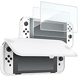 Procase Switch 有機ELモデル/OLED 2021フリップケース「フィルム２枚付き」、スリム ソフトTPU カバー 耐衝撃 保護カバー‐ホワイト