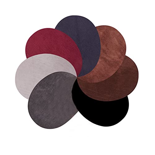 PH PandaHall 14pcs Elbow Patches 7 Colors Iron On Patches Oval Elbow Suede Fabric Appliques Cloth Sew On Knee Patches Repair Patches for Sweatshirt Loose T Shirt Jeans Jacket Tops 4.3 x 5.5Inch