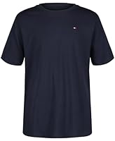 Tommy Hilfiger Boys' Short Sleeve Solid Crew Neck T-Shirt, Soft, Comfortable, Relaxed Fit, Flag Navy Blazer, 5