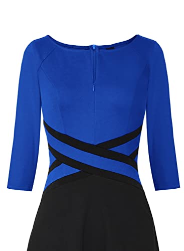 Image of VFSHOW Womens Front Zipper Work Business Casual Office Church A Line Dress