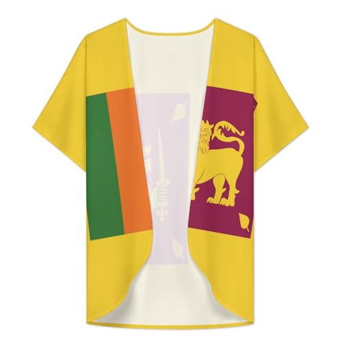 Womens Swimsuit Coverup Sri Lanka Flag Lightweight Cardigan Bathing Suit Beach Cover Up Swimwear Dress for Women3