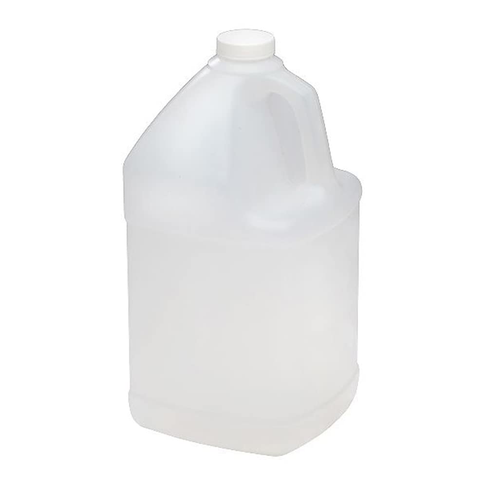 Qorpak PLA-03230 Natural HDPE Handled Square Jug with 38-400 Neck Finish, 128 oz (Pack of 4)