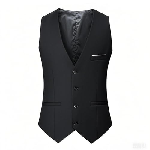 Cambkatl Men's Casual Business Suit Vests Slim Fit Classic Solid V-Neck Formal Dress Waistcoat Sleeveless Tuxedo Jackets