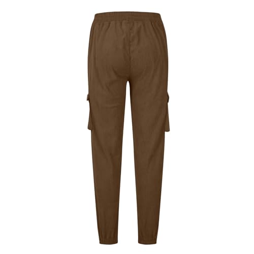 Cambkatl Men's Corduroy Jogger Casual Vintage Cargo Pants, Drawstring Elastic Waist Baggy Tapered Sweatpants with Pockets4