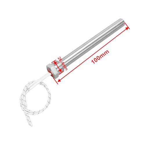 AIICIOO Patronenheizelement 3/4 Zoll 26.4mm Flansch 12V 200W Edelstahl Elektroheizung Eintauchheizkörper