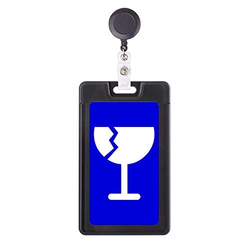 Porte-badge rétractable bleu Fragile pour cartes d'identification