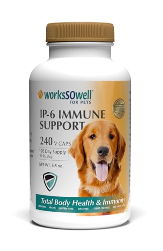 Image of 1-TDC WorksSoWell IP-6 Immune Support for Dogs - 240 V-Caps - Helps Promote Healthy Bones, Teeth, Kidney, Liver Functions and Cardiovascular Health - Total Body Health and Immunity