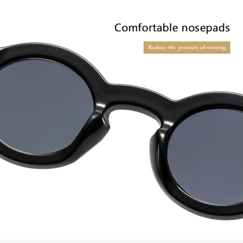 Lunettes de soleil Steampunk hommes monture ronde transparente UV400 - 5