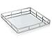 Classic Touch Decorium Square Mirror Tray with Mirror Base, Silver Color-Measures: 15.75