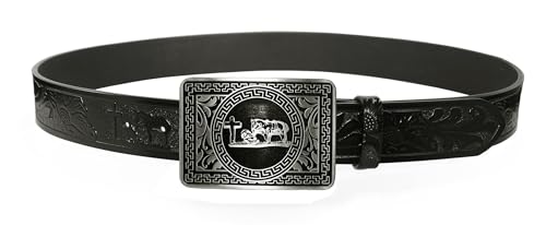 Moranse Religion Cross Cowboy Kneeling Prayer And Horse Design Belt Buckles