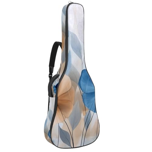 Étui souple pour guitare acoustique de 109 cm imprimé feuilles aquarelles en tissu Oxford