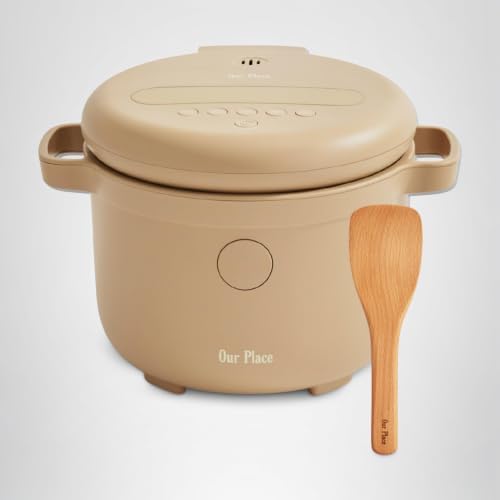 Our Place Rice Cooker | Compact Rice Cooker 3-Cup Uncooked / 6-Cup Cooked with Ceramic Nonstick Inner Pot | Fuzzy Logic Multi-Cooker for White & Brown Rice, Oatmeal & Grains | Delay Timer & Auto Keep Warm | Steam — view 7