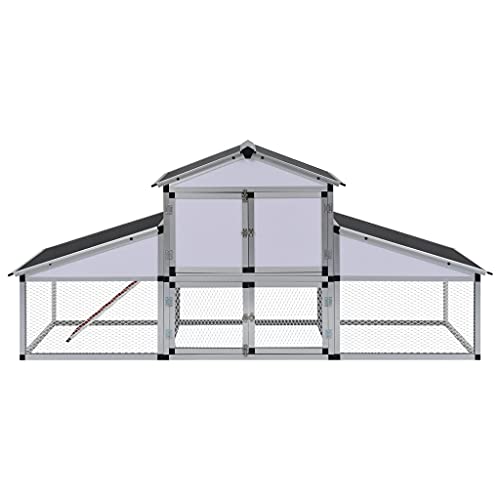 YAFF Chicken Coop with Runs and Nest Box Aluminum (83.16lbs)