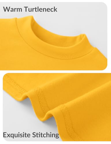 Image of Witwot Toddler Girls Mock Turtleneck Shirts Long Sleeve Thermal T-Shirt | Cotton Girl Soft Basic Pullover Tops Size 18M-5T