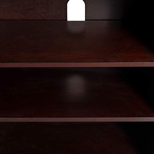 CHADIOR TV Stand for Up to 55\" Entertainment Center for Flat Screen with Tempered Glass Storage Shelves for Living Room, Walnut - Thumbnail 6