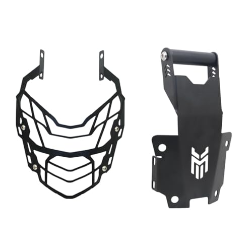 Image of Milachin Heavy Duty CB200X GPS Mount with Headlight Grill /Jaali Protector Head Light Guard Protector Grill, Black Suitable for CB200X.