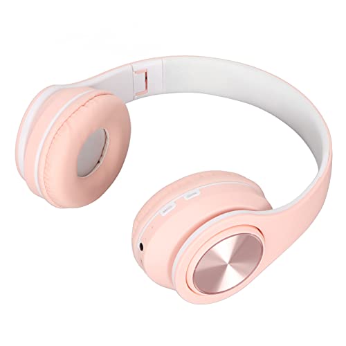 Auriculares Plegables BT5.0, Auriculares Estéreo Portátiles Macaron Coloridos Inalámbricos en la Oreja, Regalos para Niños, para Teléfonos Inteligentes PC Tablet (Rosa) Cover