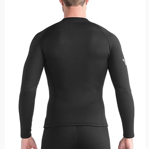 Chaqueta de neopreno para buceo de manga larga 1.5MM para agua fría, natación, deportes acuáticos, color negro miniatura 2