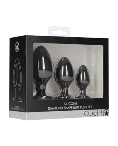 Shots Ouch! - Diamond Shape Butt Plug Set - Black